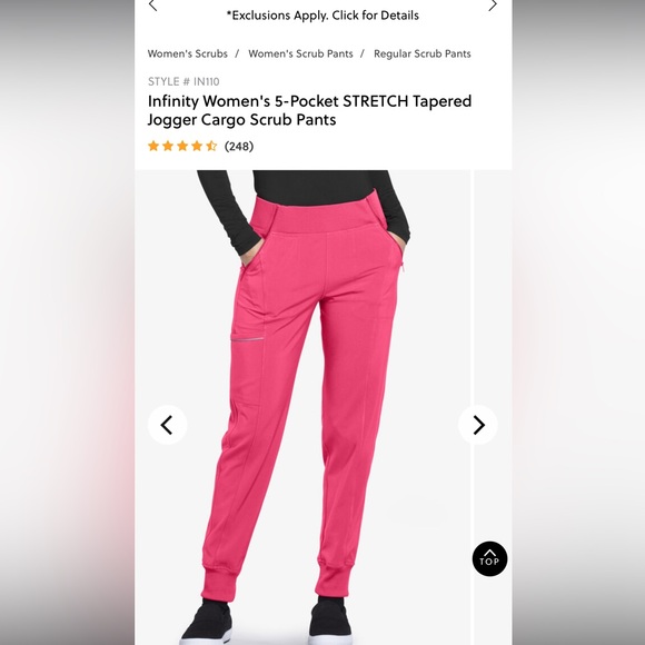 Cherokee Infiniti Scrub Set. Size XS. NWT.  Carmine Pink. - Picture 2 of 16